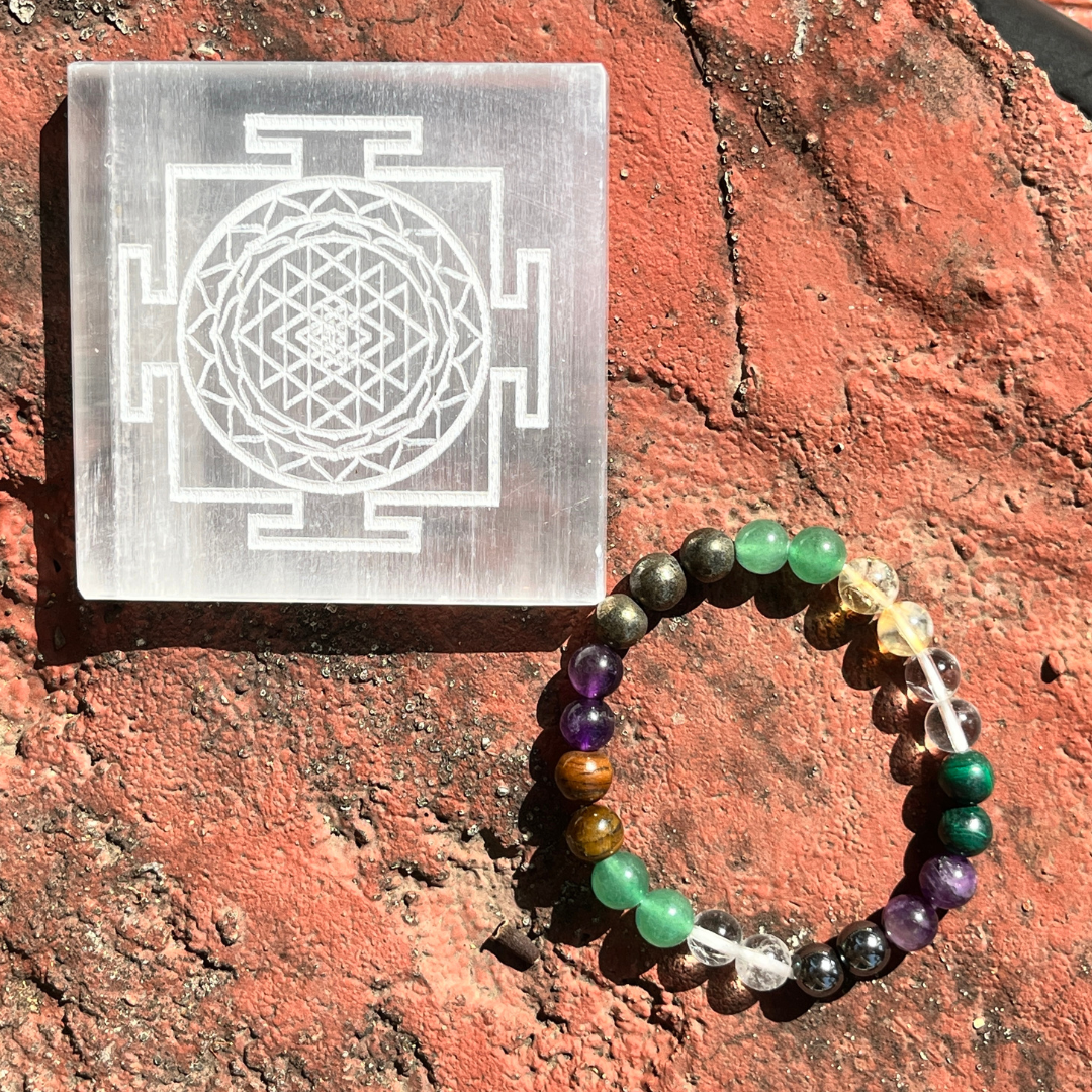 Money Magnet bracelet and Selenite plate Combo