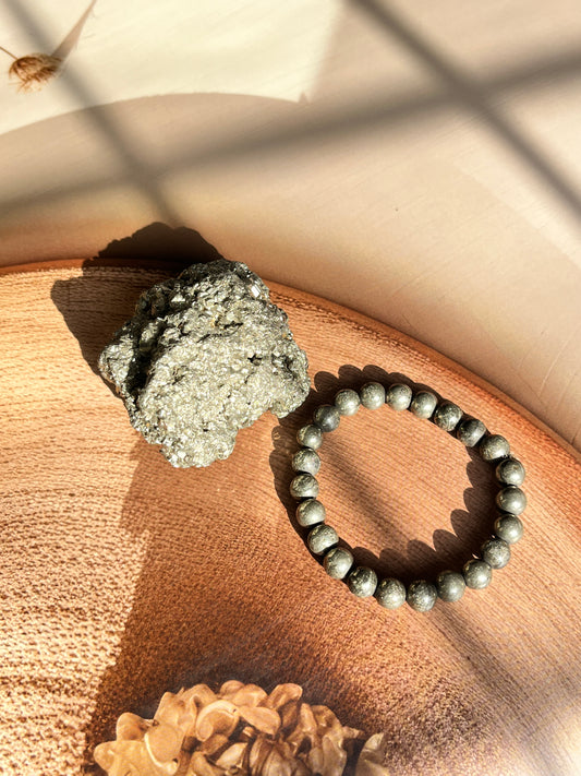 Raw Stone Pyrite, Pyrite Bracelet & Pendant Combo