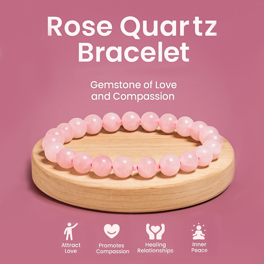 Rose Quartz Crystal Bracelet fpr Self-love & Love attraction