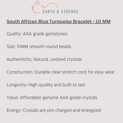 South African Blue Turquoise Bracelet - Product Description