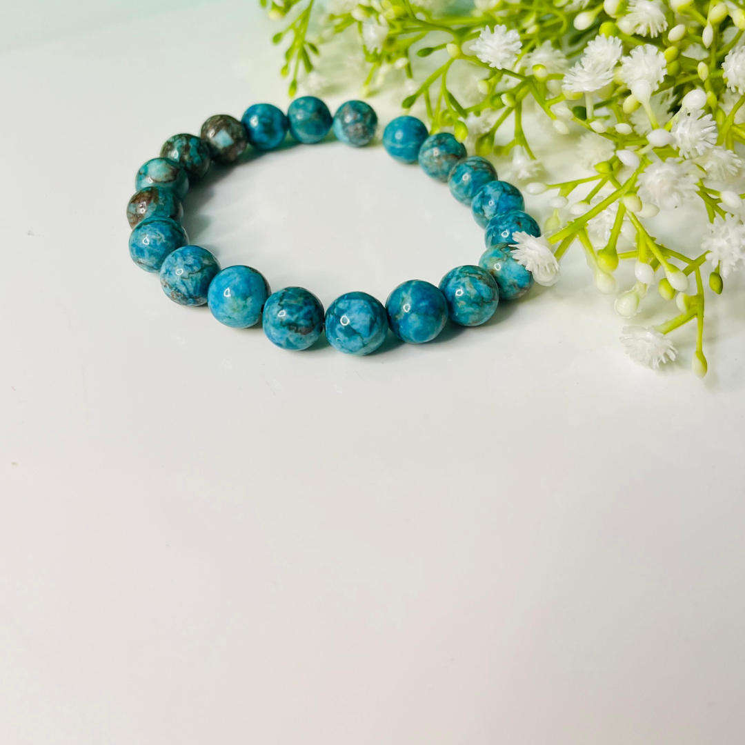 South African Blue Turquoise Bracelet for Attracting Prosperity