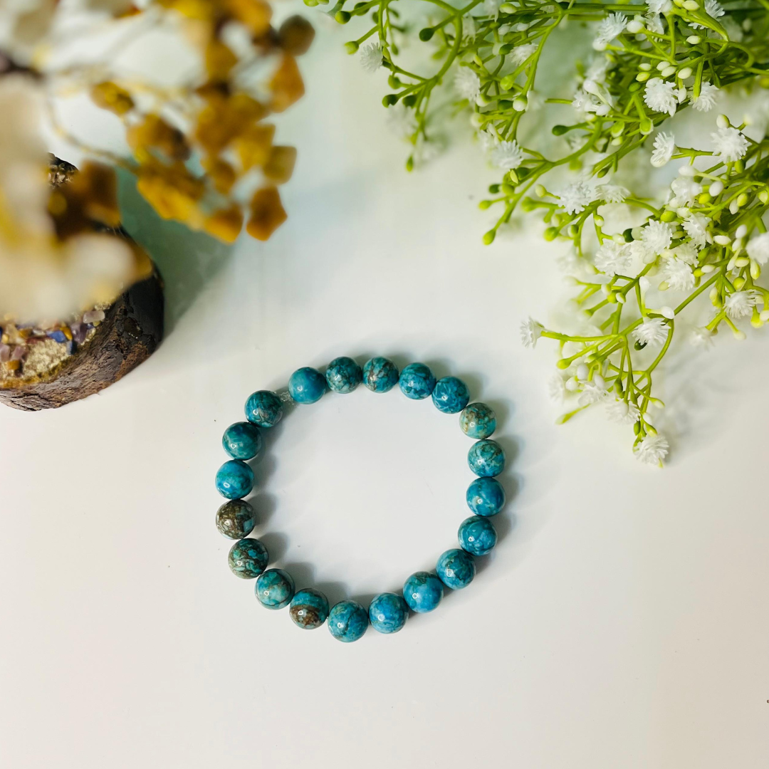 South African Blue Turquoise Bracelet for Reducing Stress